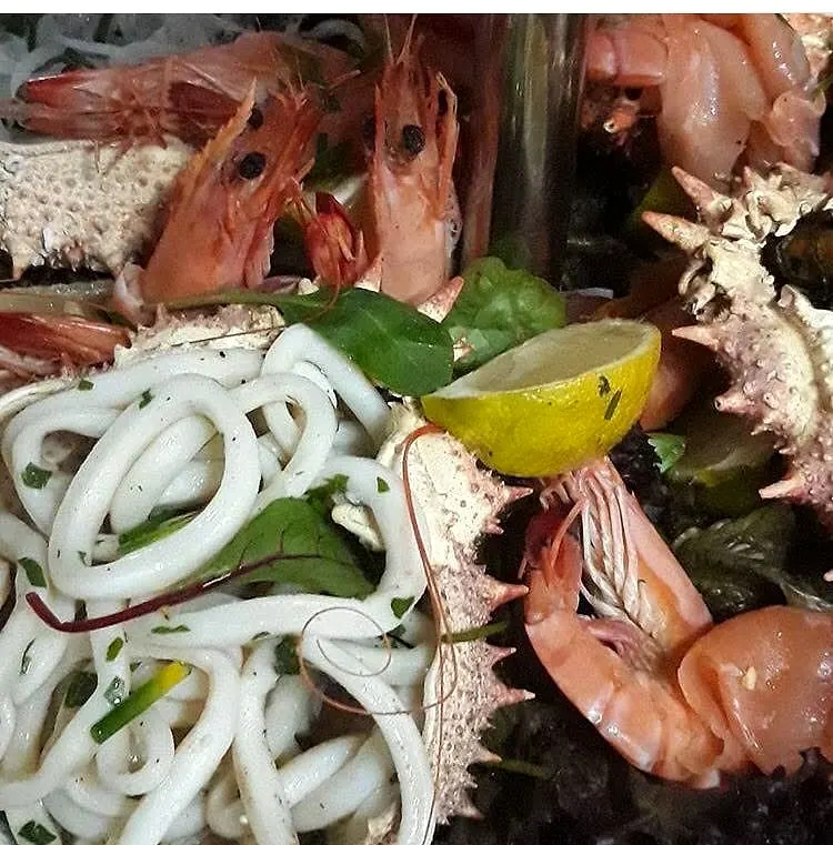 Calamari, prawns and lemon
